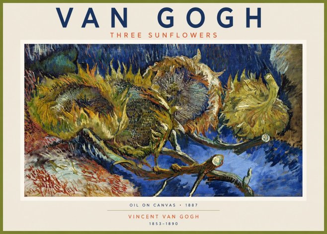 Van Gogh Three Sunflowers No2 - Plakát