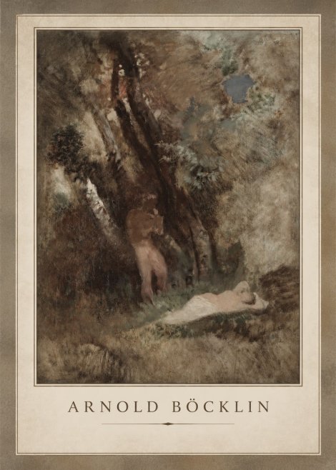 Arnold Böcklin Pan Frightening a Nymph No2 - Plakát