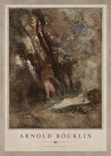 Arnold Böcklin Pan Frightening a Nymph No3 - Plakát