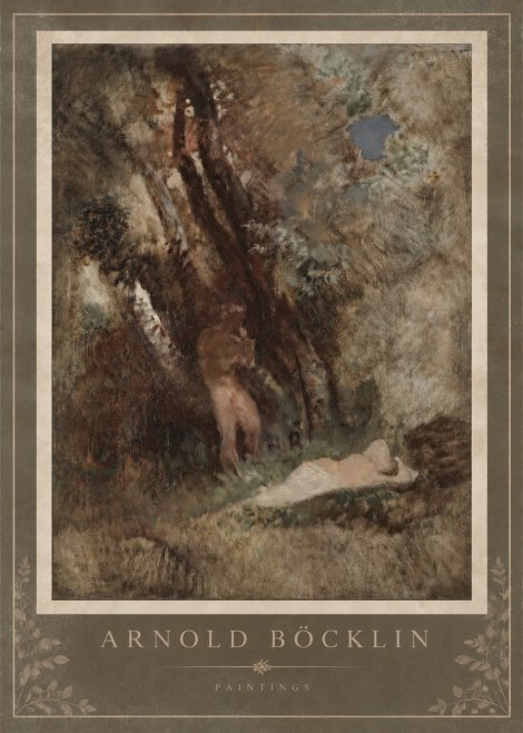Arnold Böcklin Pan Frightening a Nymph No4 - Plakát