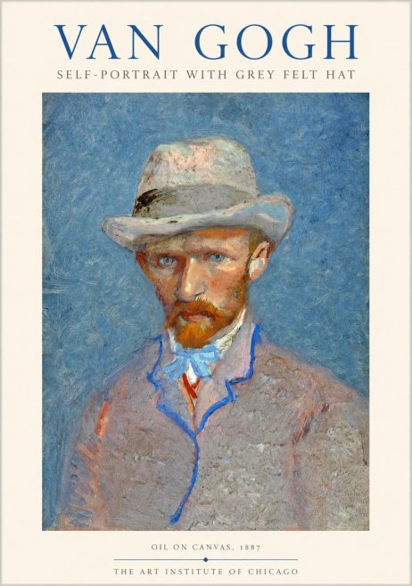 Van Gogh Self-portrait with Grey Felt Hat II No1 - Plakát