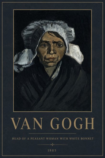 Van Gogh Head of a Peasant Woman with White Bonnet No2 - Plakát