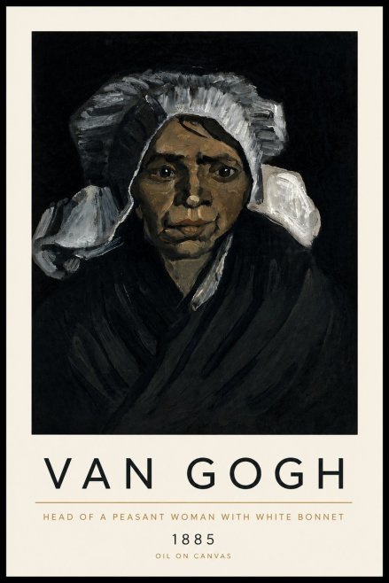 Van Gogh Head of a Peasant Woman with White Bonnet No6 - Plakát