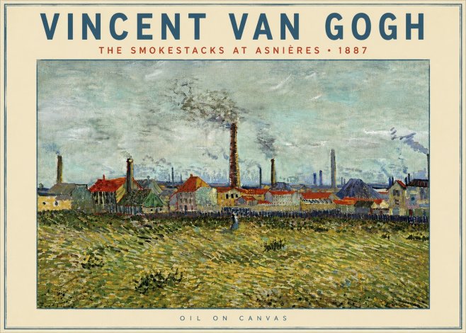 Van Gogh The Smokestacks at Asnières No5 - Plakát