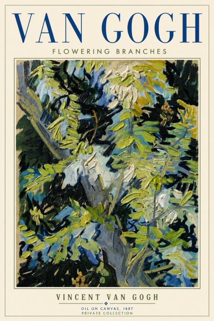 Van Gogh Flowering Branches No4 - Plakát