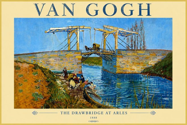 Van Gogh The Drawbridge at Arles I No5 - Plakát