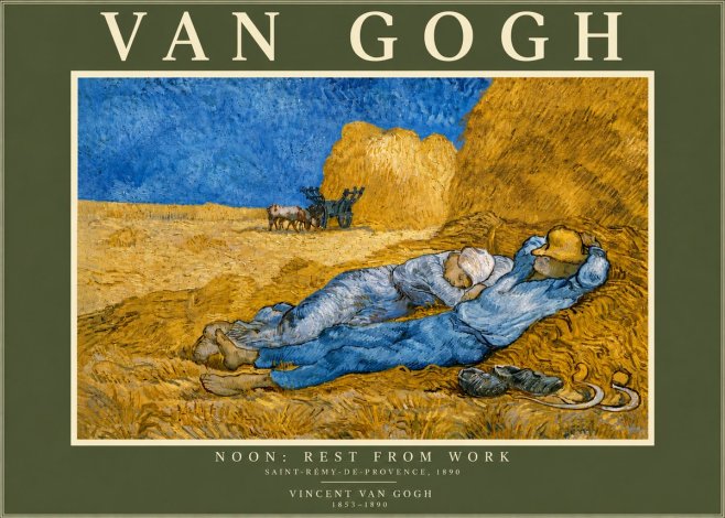 Van Gogh Noon: Rest from Work No6 - Plakát