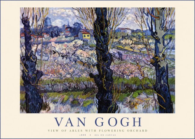 Van Gogh View of Arles with Flowering Orchard No1 - Plakát