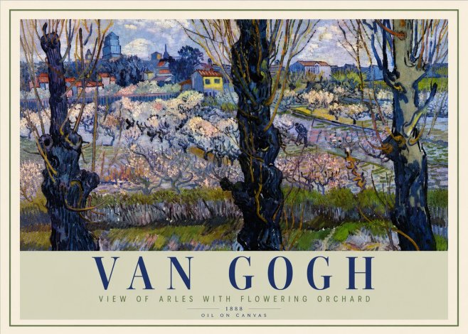 Van Gogh View of Arles with Flowering Orchard No2 - Plakát
