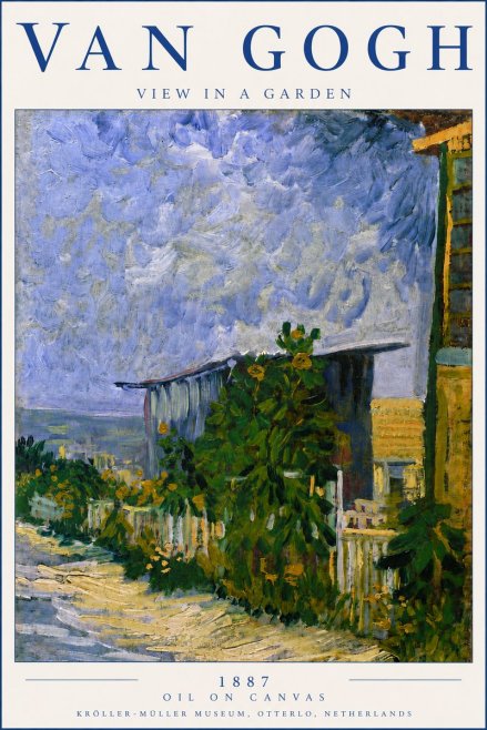 Van Gogh View in a Garden No3 - Plakát