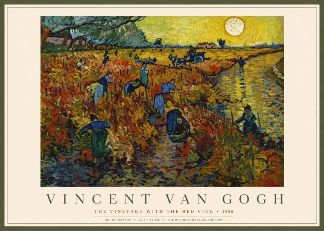 Van Gogh The Vineyard with the Red Vine No2 - Plakát