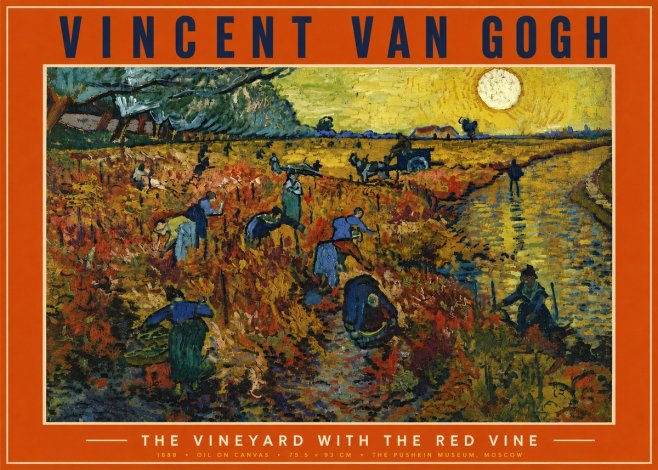 Van Gogh The Vineyard with the Red Vine No5 - Plakát