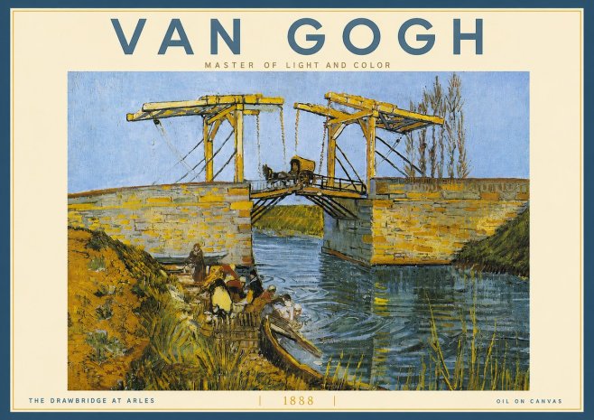 Van Gogh The Drawbridge at Arles IV No5 - Plakát
