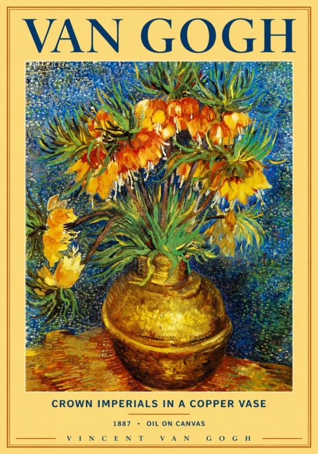 Van Gogh Crown Imperials in a Copper Vase No2 - Plakát