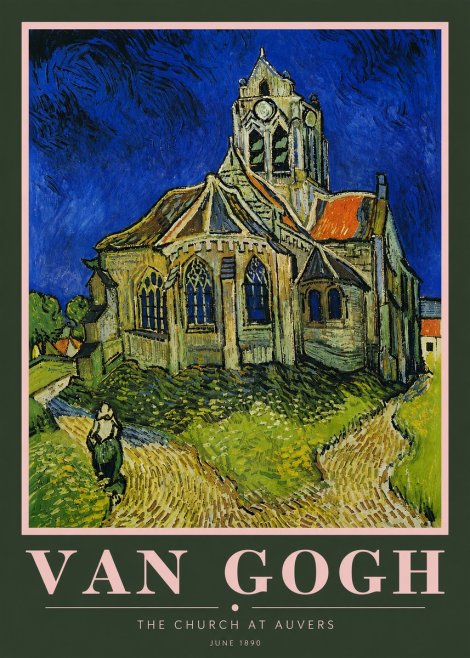 Van Gogh The Church at Auvers II No5 - Plakát