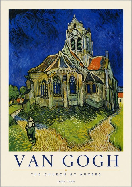 Van Gogh The Church at Auvers II No6 - Plakát