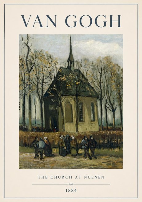 Van Gogh The Church at Nuenen No1 - Plakát