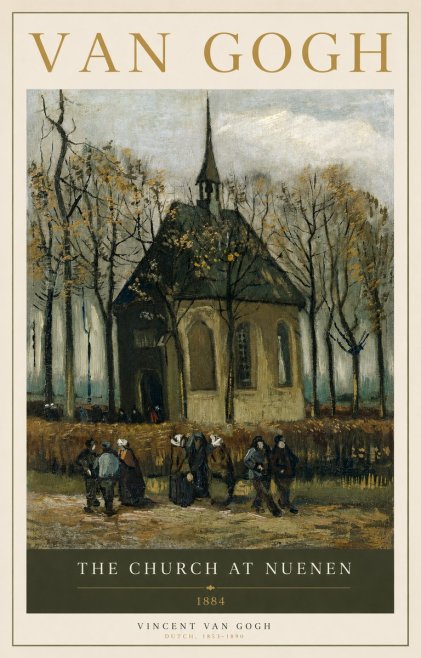 Van Gogh The Church at Nuenen No2 - Plakát