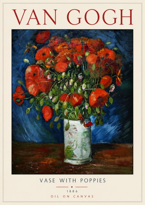 Van Gogh Vase with Poppies No4 - Plakát