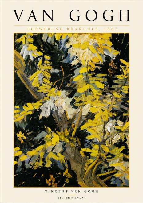 Van Gogh Flowering Branches, 1887 No5 - Plakát