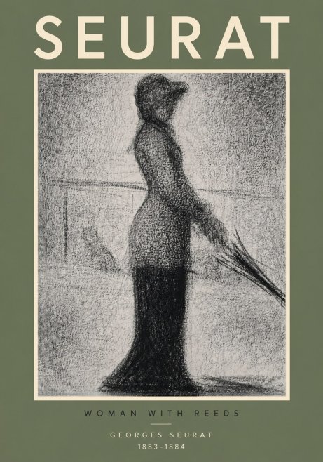 Seurat Woman with Reeds No2 - Plakát