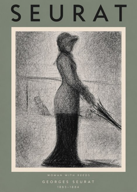 Seurat Woman with Reeds No4 - Plakát