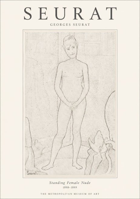 Seurat Standing Female Nude No1 - Plakát