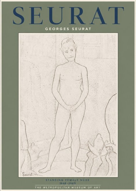 Seurat Standing Female Nude No2 - Plakát
