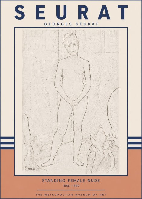 Seurat Standing Female Nude No3 - Plakát