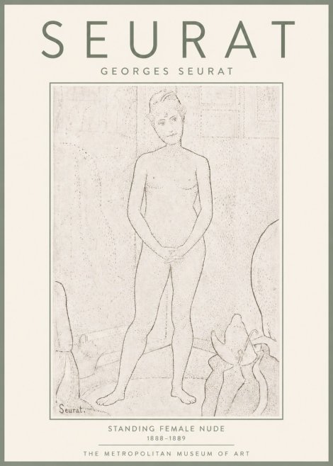 Seurat Standing Female Nude No4 - Plakát