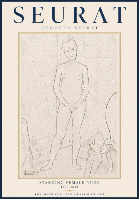 Seurat Standing Female Nude No6 - Plakát