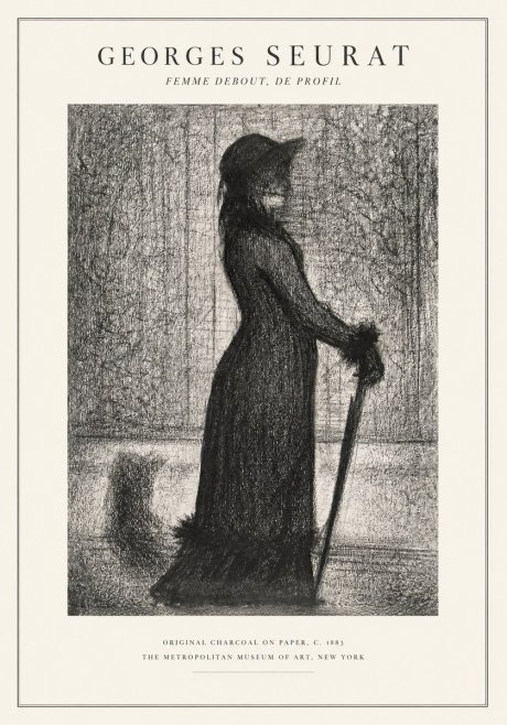Seurat Femme Debout, De Profil No1 - Plakát