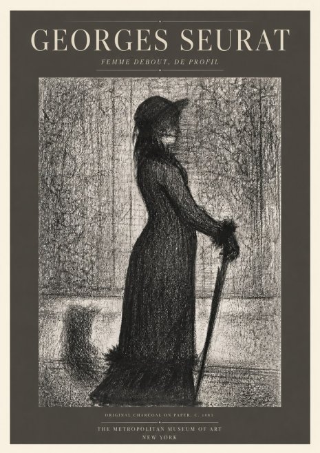 Seurat Femme Debout, De Profil No3 - Plakát
