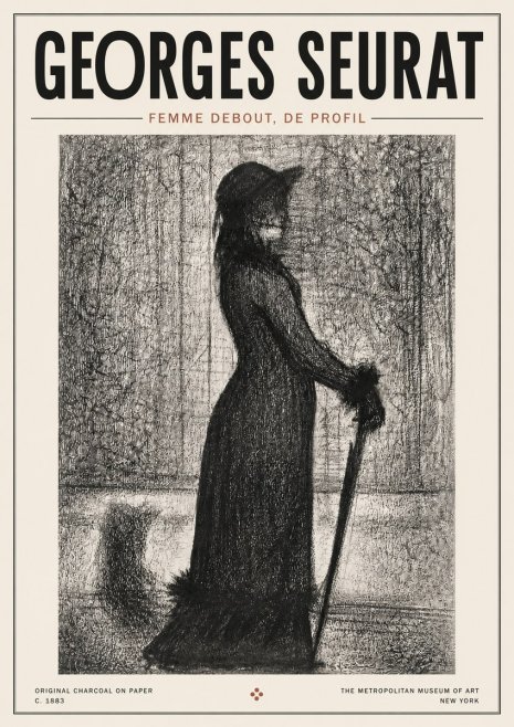 Seurat Femme Debout, De Profil No4 - Plakát