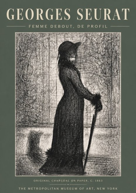 Seurat Femme Debout, De Profil No5 - Plakát