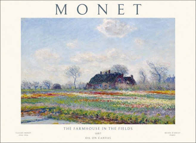 Monet The Farmhouse in the Fields No1 - Plakát