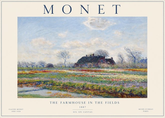 Monet The Farmhouse in the Fields No3 - Plakát