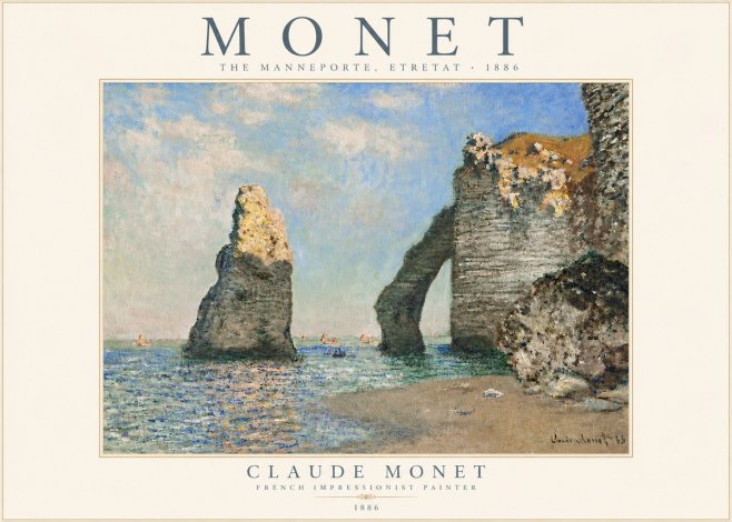 Monet The Manneporte, Etretat No4 - Plakát
