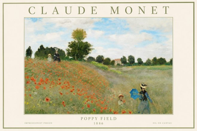 Monet Poppy Field No2 - Plakát