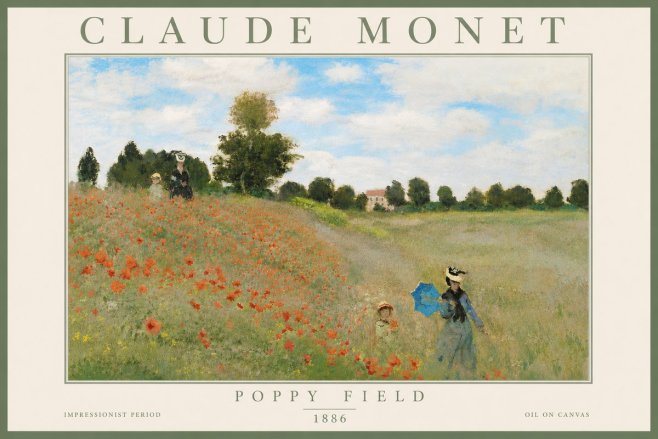 Monet Poppy Field No5 - Plakát