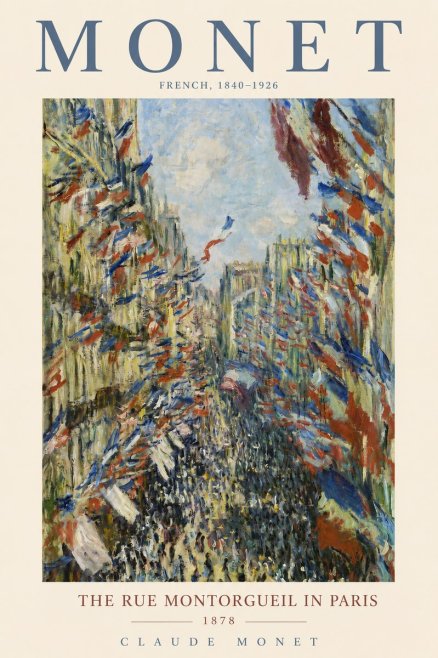 Monet The Rue Montorgueil in Paris No2 - Plakát