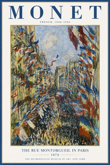 Monet The Rue Montorgueil in Paris No3 - Plakát