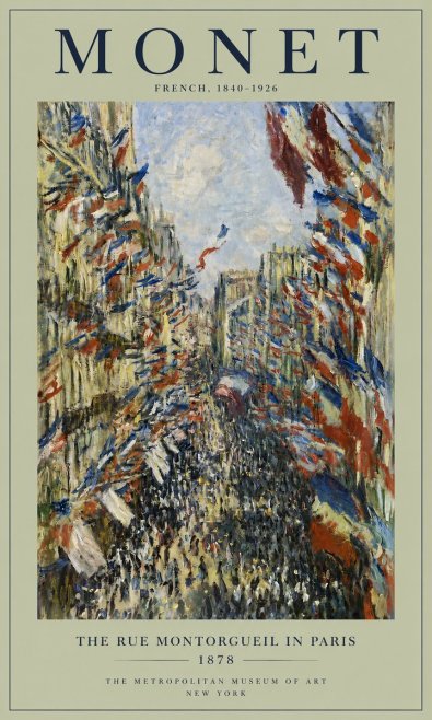 Monet The Rue Montorgueil in Paris No4 - Plakát