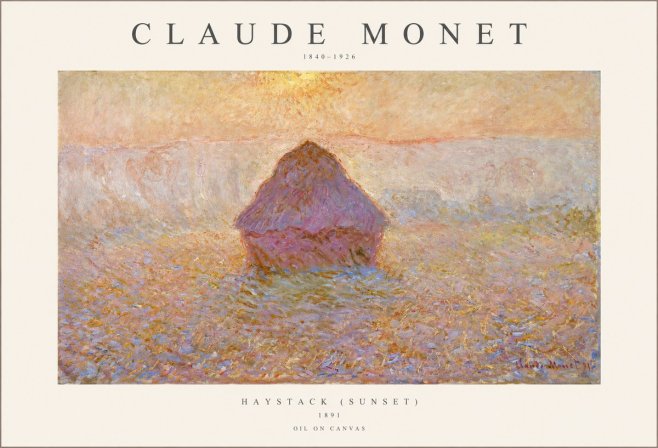 Monet Haystack (Sunset) No1 - Plakát