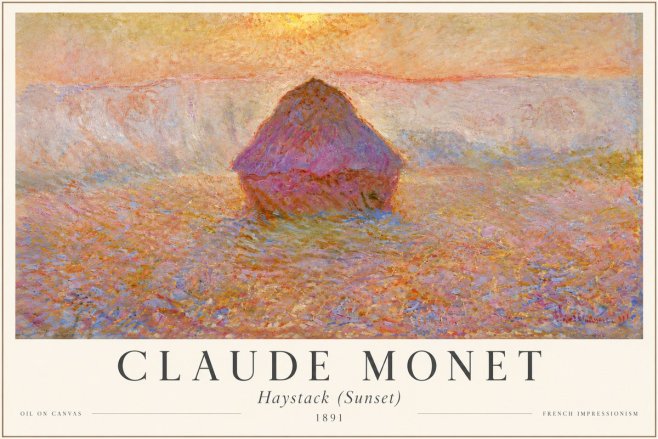 Monet Haystack (Sunset) No4 - Plakát