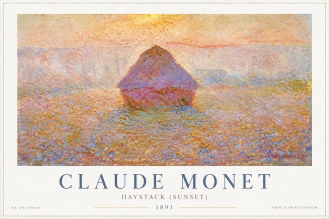 Monet Haystack (Sunset) No5 - Plakát