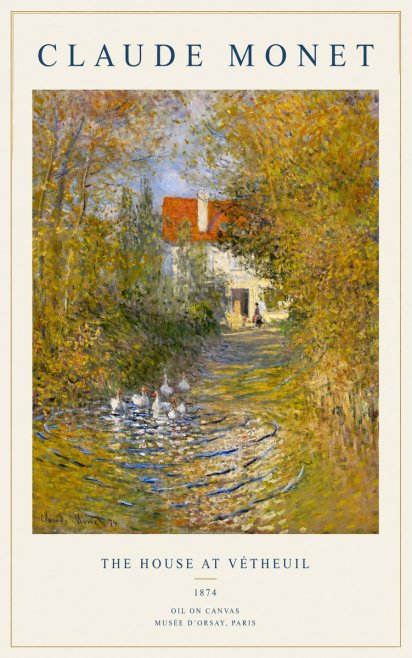 Monet The House at Vétheuil No1 - Plakát