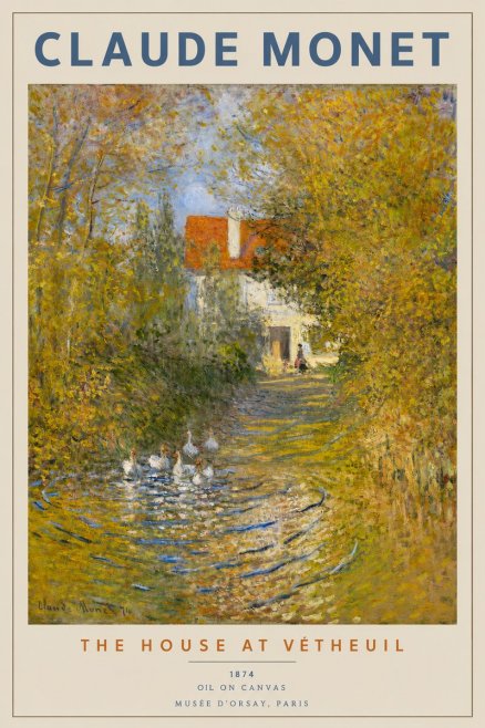 Monet The House at Vétheuil No2 - Plakát
