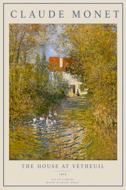 Monet The House at Vétheuil No3 - Plakát