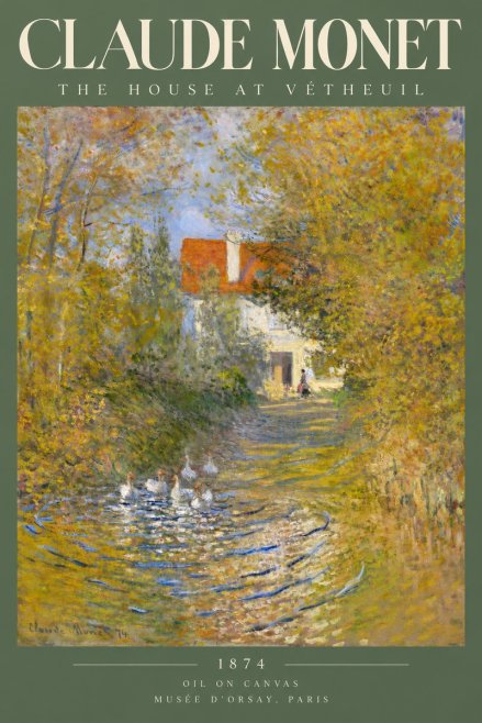Monet The House at Vétheuil No5 - Plakát